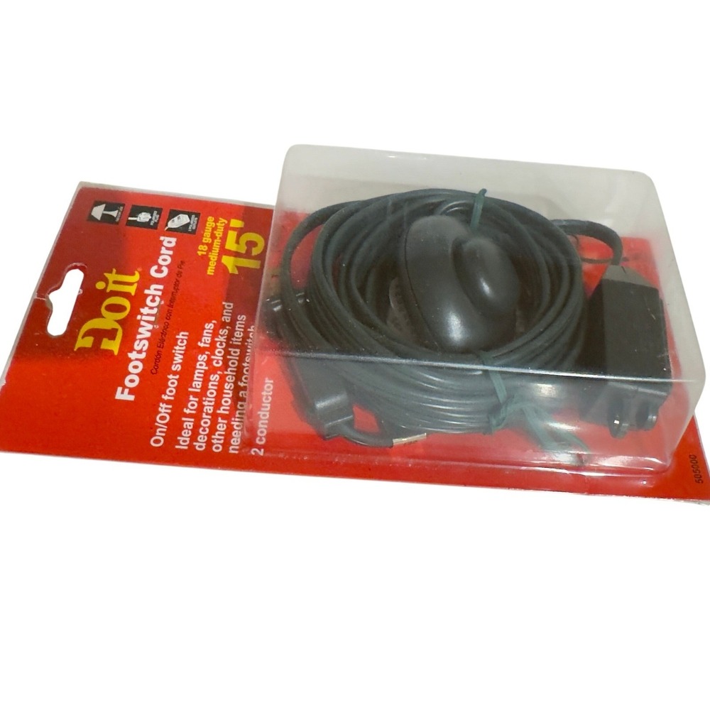 Doit Footswitch‎ Cord 15ft Medium Duty 18 Gauge 3 Polarized Outlets Green 505000